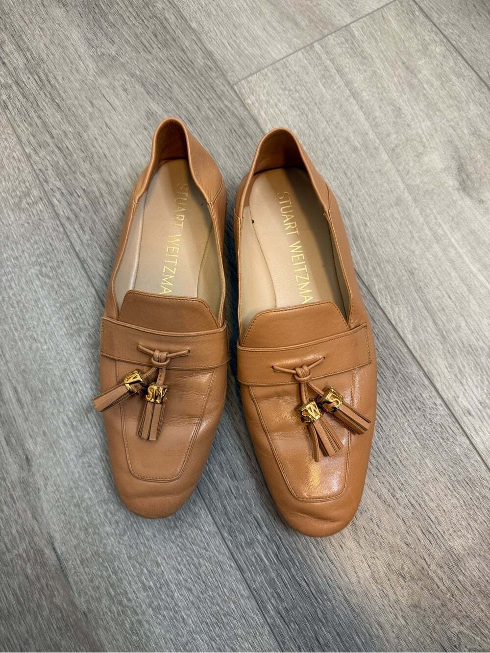 Stuart Weitzman - Wylie leather loafers brown tan size 9